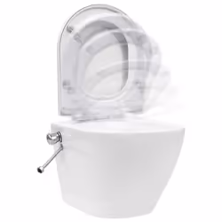 vidaXL Wall Hung Rimless Toilet with Concealed Cistern Ceramic White Toilet - Additional view 7