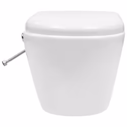 vidaXL Wall Hung Rimless Toilet with Concealed Cistern Ceramic White Toilet - Additional view 8