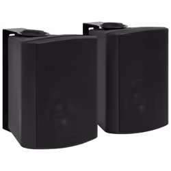 vidaXL Wall-mounted Stereo Speakers Indoor Outdoor Standing Speakers 2 pcs - black, 18.5 x 19.5 x 25