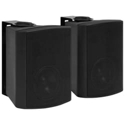 vidaXL Wall-mounted Stereo Speakers Indoor Outdoor Standing Speakers 2 pcs - black, 18.5 x 19.5 x 25