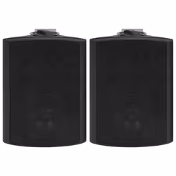 vidaXL Wall-mounted Stereo Speakers Indoor Outdoor Standing Speakers 2 pcs - black, 18.5 x 19.5 x 25