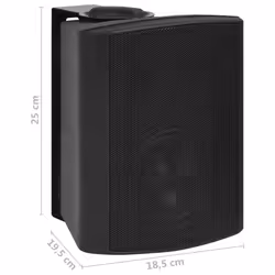 vidaXL Wall-mounted Stereo Speakers Indoor Outdoor Standing Speakers 2 pcs - black, 18.5 x 19.5 x 25