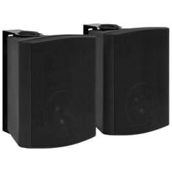 vidaXL Wall-mounted Stereo Speakers Indoor Outdoor Standing Speakers 2 pcs - black, 21.5 x 22.5 x 29