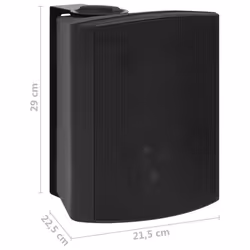 vidaXL Wall-mounted Stereo Speakers Indoor Outdoor Standing Speakers 2 pcs - black, 21.5 x 22.5 x 29