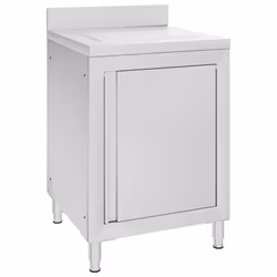 vidaXL Commercial Kitchen Cabinet with Drainboard Stainless Steel Work Table