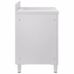 vidaXL Commercial Kitchen Cabinet with Drainboard Stainless Steel Work Table
