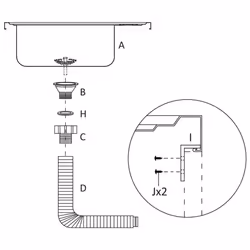 vidaXL Kitchen Sink with Drainer Set Wash Basin Sink Silver Stainless Steel - Additional view 7