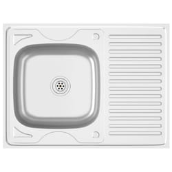 vidaXL Kitchen Sink with Drainer Set Silver 800x600x155 mm Stainless Steel