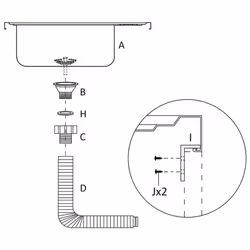 vidaXL Kitchen Sink with Drainer Set Silver 800x600x155 mm Stainless Steel - Additional view 8