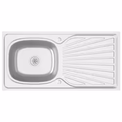 vidaXL Kitchen Sink with Drainer Set Silver 1000x500x155 mm Stainless Steel