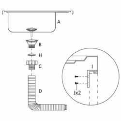 vidaXL Kitchen Sink with Drainer Set Silver 1000x600x155 mm Stainless Steel - Additional view 8