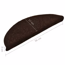 vidaXL 15x Self-adhesive Stair Mats Brown Needle Punch Carpet Stair Tread - Additional view 6