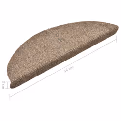 vidaXL 15x Self-adhesive Stair Mats Cream Needle Punch Carpet Stair Tread Rug - Additional view 6