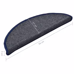 vidaXL 15x Carpet Stair Treads Dark Grey and Blue Stair Step Rug Protection - Additional view 7