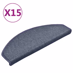 vidaXL 15x Carpet Stair Treads Dark Grey and Blue Stair Step Protection Rug