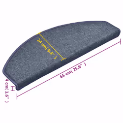 vidaXL 15x Carpet Stair Treads Dark Grey and Blue Stair Step Protection Rug