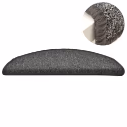vidaXL 15x Carpet Stair Treads Dark Grey Home Decor Stair Step Rug Protection