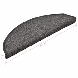 vidaXL 15x Carpet Stair Treads Dark Grey Home Decor Stair Step Rug Protection - Additional view 7
