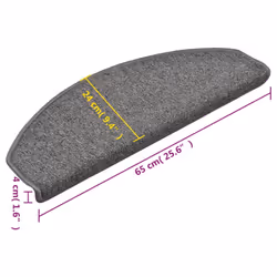 vidaXL 15x Carpet Stair Treads Dark Grey Stair Step Rug Protection Home Decor - Additional view 7