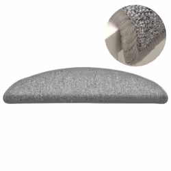 vidaXL 15x Carpet Stair Treads Light Grey Home Decor Stair Step Rug Protection