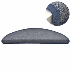 vidaXL 15x Carpet Stair Treads Light Grey and Blue Stair Step Rug Protection