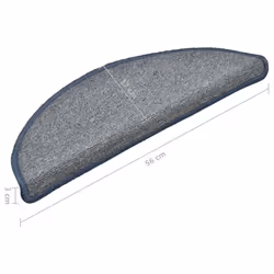 vidaXL 15x Carpet Stair Treads Light Grey and Blue Stair Step Rug Protection - Additional view 7