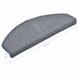 vidaXL 15x Carpet Stair Treads Light Grey and Blue Stair Step Protection Rug - Additional view 7