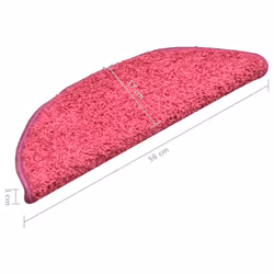 vidaXL Stair Mats Home Decorative Stair Step Rug Carpet Protector Tread Mat - pink, 56 x 17 x 3 cm/ 15 pcs - Additional view 3
