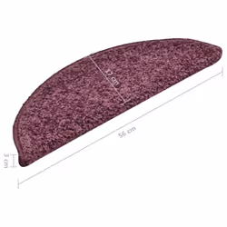 vidaXL Stair Mats Home Decorative Stair Step Rug Carpet Protector Tread Mat - dark purple, 56 x 17 x 3 cm/ 15 pcs - Additional view 3
