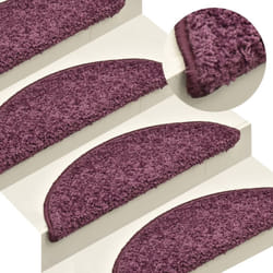 vidaXL 15x Carpet Stair Treads Dark Purple Stair Step Rug Protection Decor