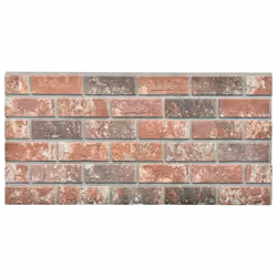 vidaXL 3D Wall Panels with Dark Brown & Grey Brick Design Wall Tile 10 pcs EPS