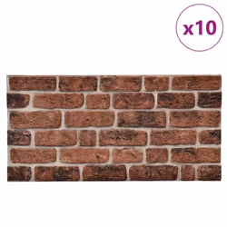 vidaXL 3D Wall Panels with Dark Brown Brick Design Wall Covering 10 pcs EPS