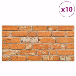 vidaXL 10x 3D Wall Panels with Light Brown Brick Design EPS Decorative Tile