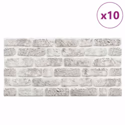 vidaXL 10x 3D Wall Panels with Light Grey Brick Design EPS Cladding Tile Decor
