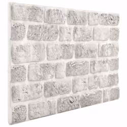 vidaXL 10x 3D Wall Panels with Light Grey Brick Design EPS Cladding Tile Decor