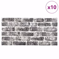 vidaXL 10x 3D Wall Panels with Dark Grey Brick Design EPS Cladding Tile Decor