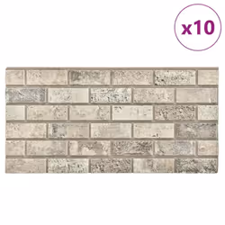 vidaXL 10x 3D Wall Panels with Sand Brick Design EPS Cladding Tile Living Room