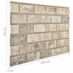 vidaXL 10x 3D Wall Panels with Sand Brick Design EPS Cladding Tile Living Room