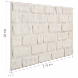 vidaXL 10x 3D Wall Panels with White Brick Design EPS Cladding Tile Decor
