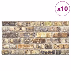 vidaXL 10x 3D Wall Panels with Multicolour Brick Design EPS Cladding Tile