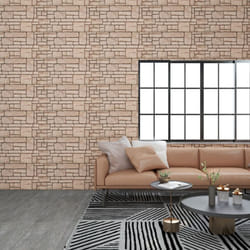 vidaXL 11x 3D Wall Panels with Beige Brick Design EPS Cladding Tile Decor
