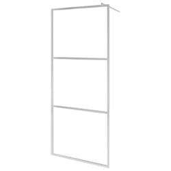 vidaXL Walk-in Shower Wall with ESG Glass Bathroom Screen Shower Partition - silver, 80 x 195 cm