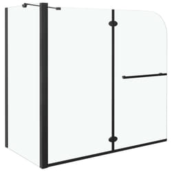 vidaXL Bi-Folding Shower Enclosure ESG Black Cubicle Folding Bathtub Wall