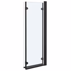 vidaXL Folding Shower Enclosure 3 Panels ESG Black Door Cubicle Bath Cabin