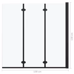vidaXL Folding Shower Enclosure 3 Panels ESG Black Door Cubicle Bath Cabin - Additional view 6