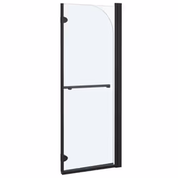 vidaXL Folding Shower Enclosure 2 Panels ESG Black Door Cubicle Bath Cabin