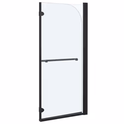 vidaXL Folding Shower Enclosure 2 Panels ESG Black Bath Cabin Door Cubicle - Additional view 3