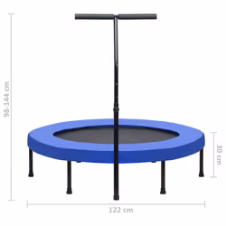 vidaXL Fitness Trampoline with Handle and Safety Pad Indoor Outdoor Jumping - Additional view 6