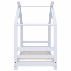 vidaXL Solid Pine Wood Kids Bed Frame White Cot Toddler Bedstead Furniture