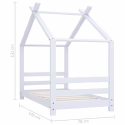 vidaXL Solid Pine Wood Kids Bed Frame White Cot Toddler Bedstead Furniture - Additional view 6